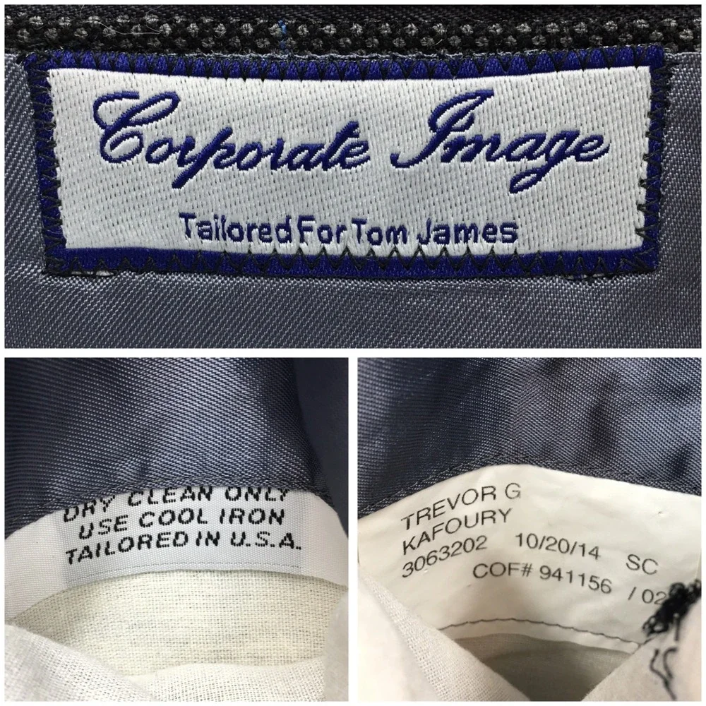 TOM JAMES Men Bespoke Blazer Sport Coat Casual Jacket Size 42L Classic Wool Suit